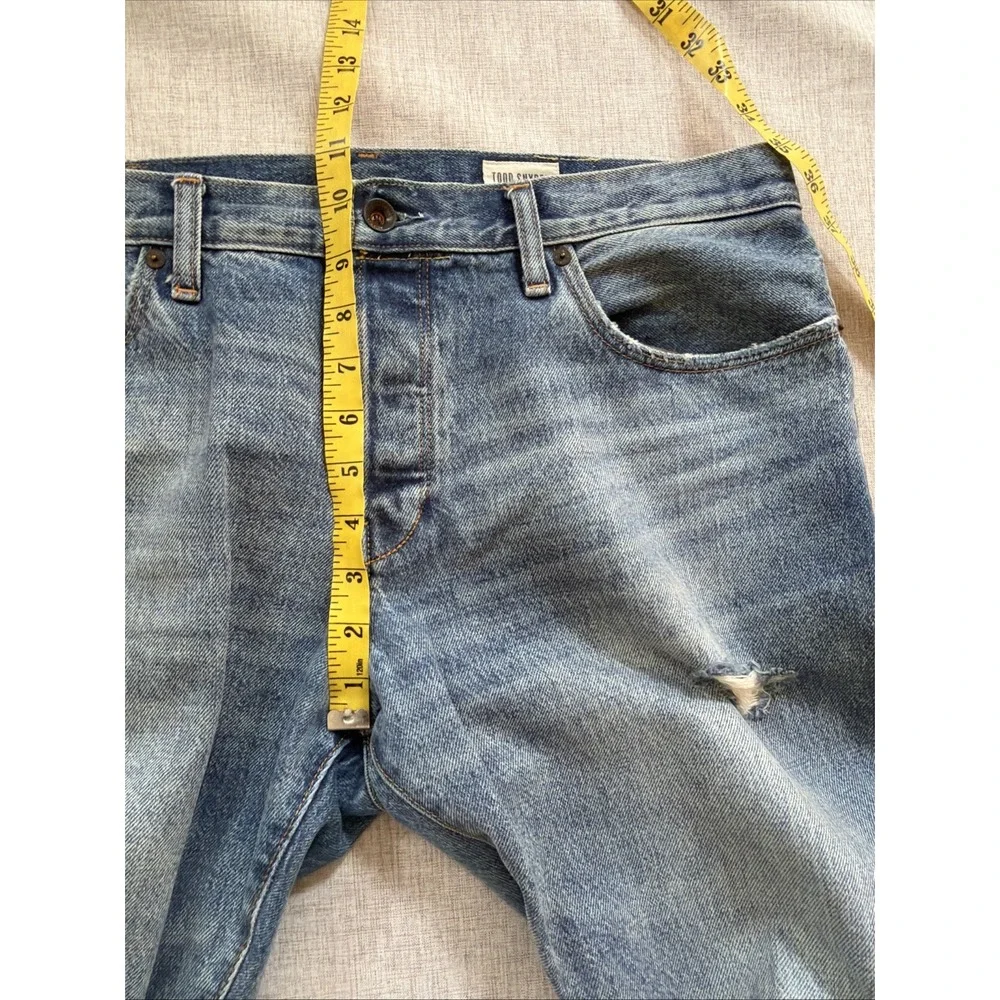 Todd Snyder Selvedge Jeans 34X32 Japanese Denim Button Fly Wash Distressed